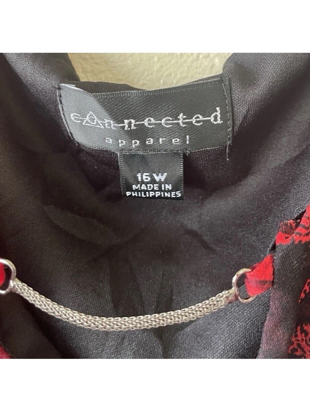 Plus Size Dress Red Black Floral Sleeveless Stretchy 16 W Connected Apparel - Picture 4 of 7